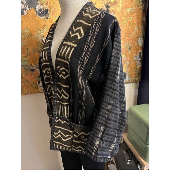 Vintage Veranda Wear Boho Hand Woven Art to wear 100 % Cotton Guatemalan Jacket - Picture 6 of 8